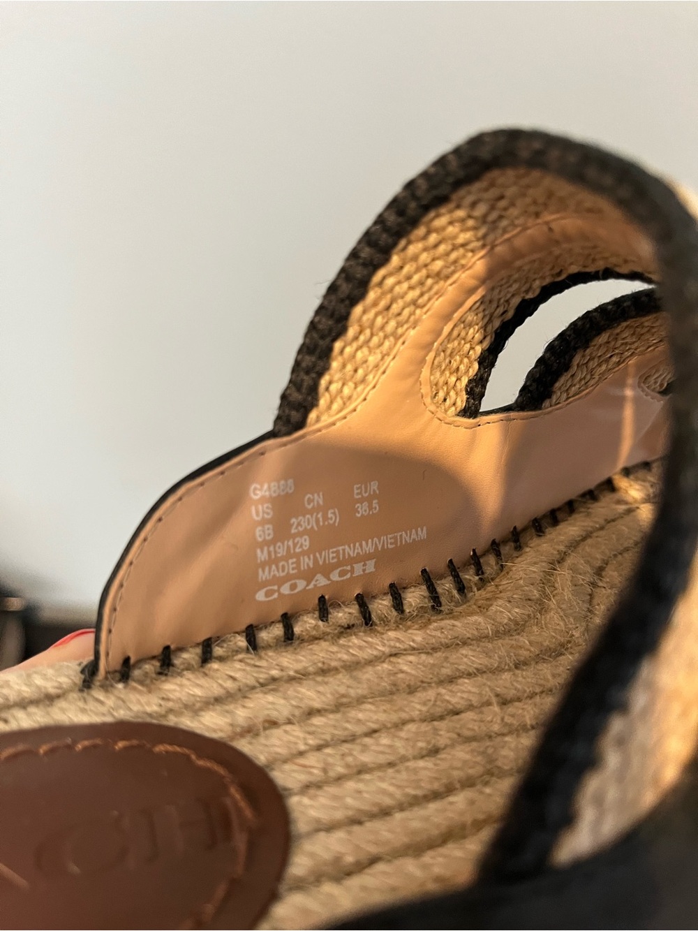 Like New Coach Espadrille Sandals in Black and Natural - Size 6 - Picture 5 of 6